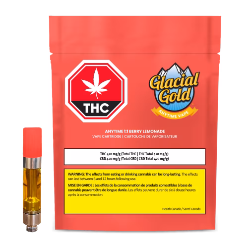 Glacial Gold - Anytime 1:1 Berry Lemonade Vape Cartridge