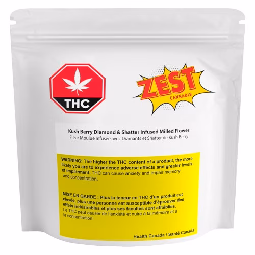 Zest Cannabis - Kush Berry Diamond and Shatter Infused Milled Flower