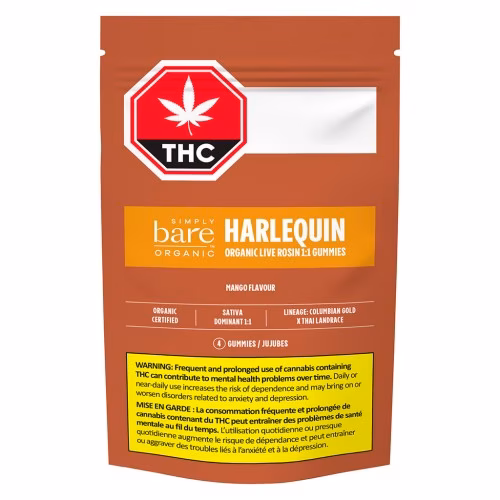 Simply Bare - Harlequin Organic Live Rosin 1:1 THC:CBD Gummies