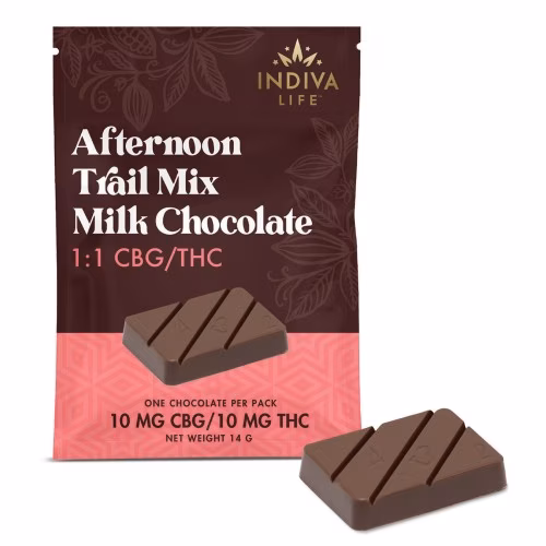 Indiva Life - Afternoon Trail Mix Milk Chocolate 1:1 CBG/THC