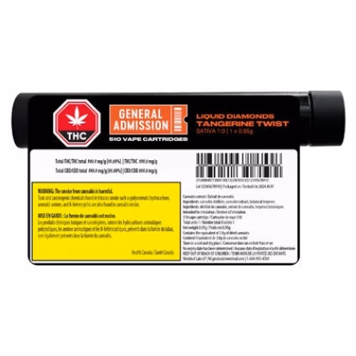 General Admission - Tangerine Twist Liquid Diamond 510 Vape Cartridge