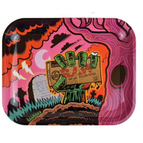 RAW ZOMBIE ROLLING TRAY TIN LARGE 35.5cm x 27.5cm, SOLD INDIVIDUALLY