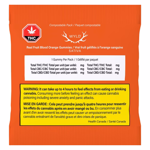 Wyld - Real Fruit Blood Orange SATIVA Gummies (Multi-pack of 10)