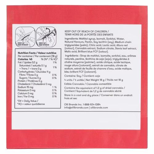Olli - Sugar Free Raspberry Acai 1:1 Soft Chews