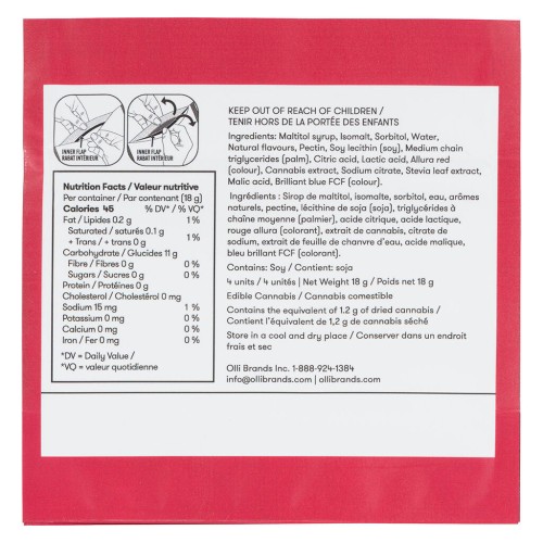 Olli - Sugar Free Raspberry Acai 1:1 Soft Chews