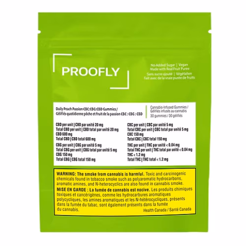Proofly - Daily Peach Passion CBC:CBG:CBD Gummies