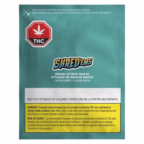 SHRED'EMS - Shark Attack MAX10 Party Pack 100 THC Gummies (Multi-pack of 10)