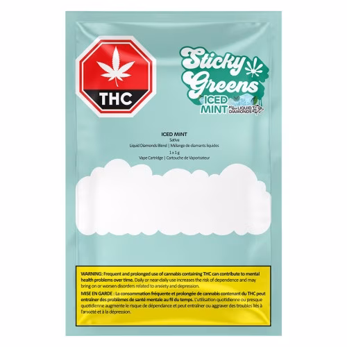 Sticky Greens - Iced Mint - Liquid Diamond 510 Thread Cartridge