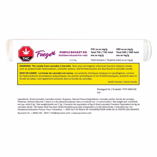 Fuego - Purple Rocket OG Distillate Infused Pre-Roll