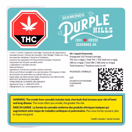Purple Hills - 95+ Liquid Diamonds – Orangeade 510 Thread Cartridge