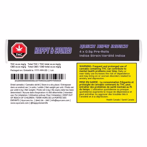 Happy & Stoned - Quick Rips Indica Pre-Roll