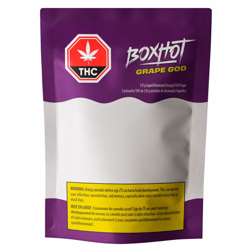 BOXHOT - Grape God Liquid Diamond Charged 510 Thread Cartridge