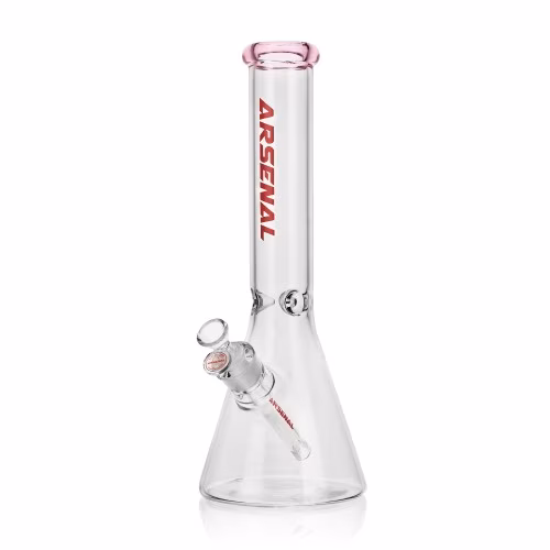 14" Arsenal Coloured Rim Beaker Bong (Pink)