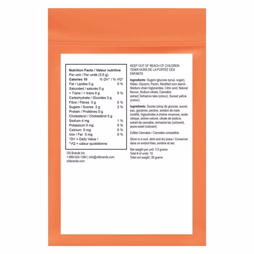 Olli O's - 100 THC Multipack Sour Peach Gummies