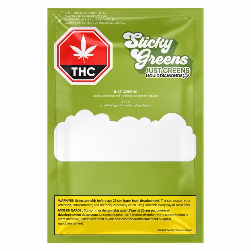 Sticky Greens - Just Greens Liquid Diamond 510 Thread Cartridge