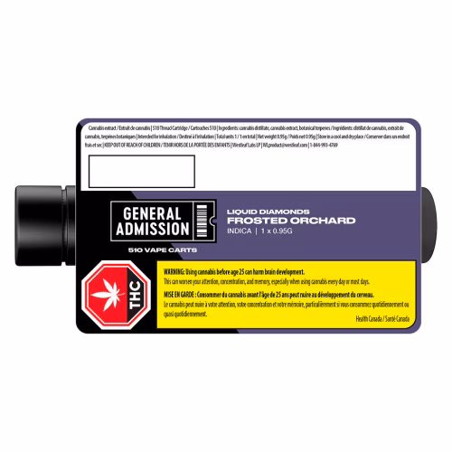 General Admission - Frosted Orchard Liquid Diamond 510 Thread Vape Cartridge