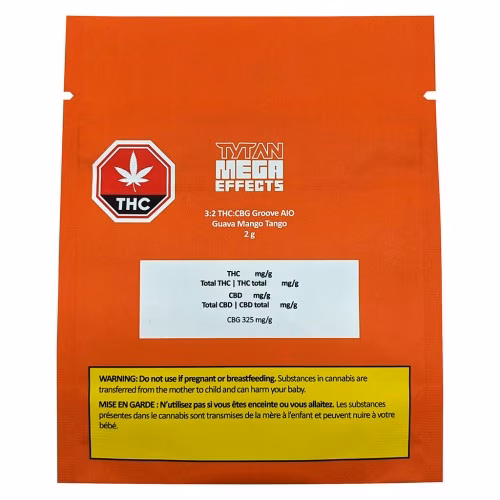 TYTAN Mega Effects - Guava Mango Tango THC CBG Disposable Vape