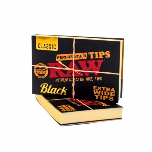 RAW Black Perforated Extra Wide Tips