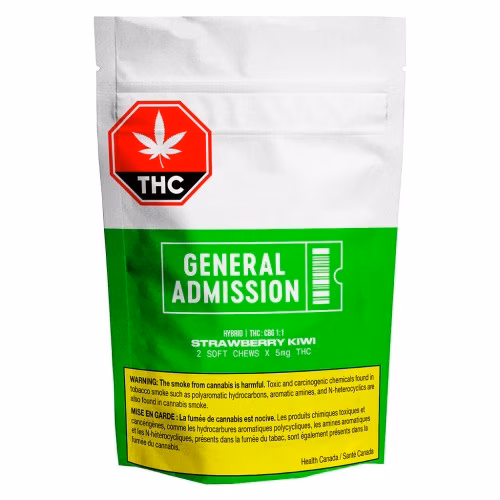General Admission - Strawberry Kiwi THC/CBG Soft Chews (1:1)