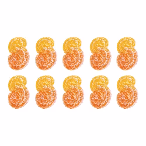 Fully Blasted Peach Orange 1:1 THC:CBD Gummies (Multi-pack of 10)