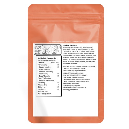 WYLD - Real Fruit Peach Soft Chews 5:1 CBD:THC