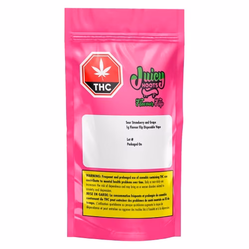 Juicy Hoots - Sour Strawberry and Grape Flavour Flip Disposable Vape