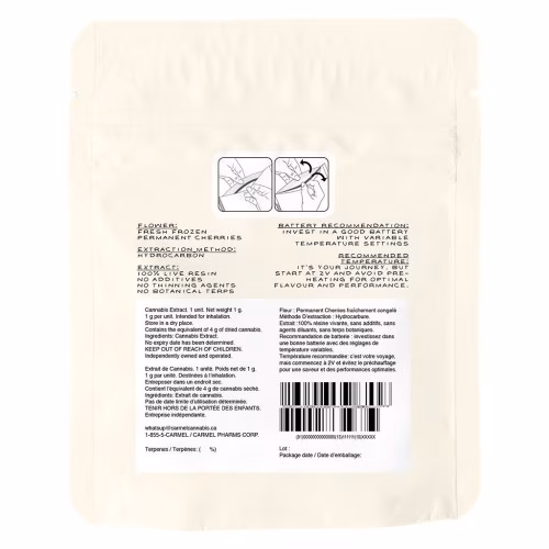 Carmel - Permanent Cherries Pure Live Resin 510 Thread Cartridge