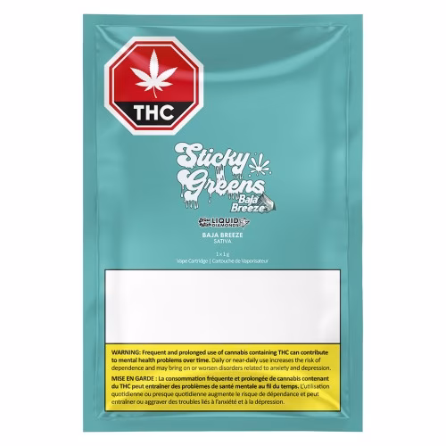 Sticky Greens - Baja Breeze Liquid Diamonds 510 Thread Cartridge