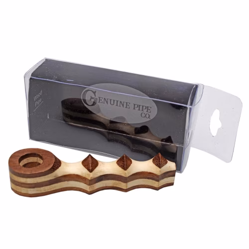 WOODEN PIPE GENUINE PIPE CO CARVED TWO-TONE TEAK