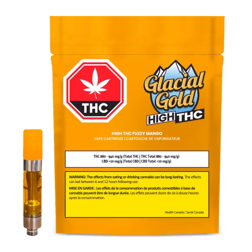 Glacial Gold - HIGH THC Fuzzy Mango Vape Cartridge