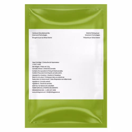 Sticky Greens - Just Greens Liquid Diamond 510 Thread Cartridge