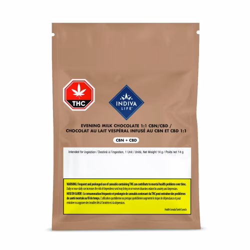 Indiva Life - Evening Milk Chocolate 1:1 CBN/CBD