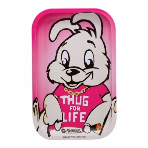 G-Rollz Bansky's Graffiti Thug For Life Metal Rolling Tray - Medium