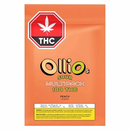 Olli O's - 100 THC Multipack Sour Peach Gummies