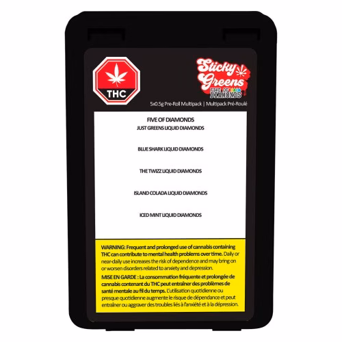Sticky Greens - Five Of Diamonds - Liquid Diamond Double Infused