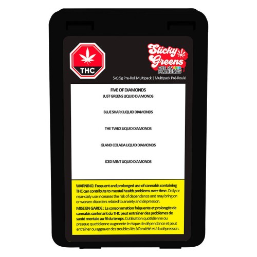 Sticky Greens - Five Of Diamonds - Liquid Diamond Double Infused