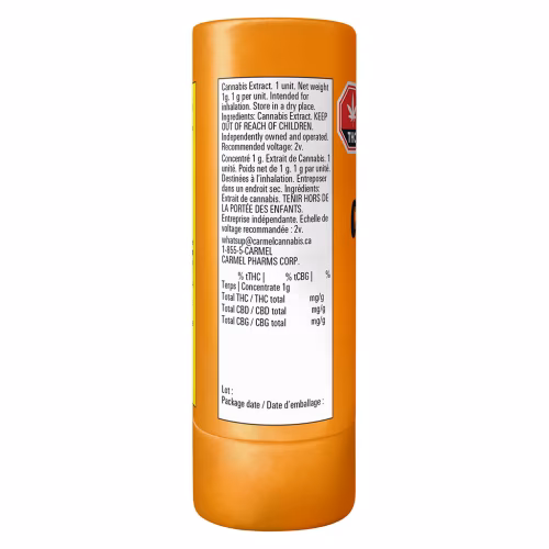 Carmel - Animal Face Pure Live Resin 510 Vape Cartridge
