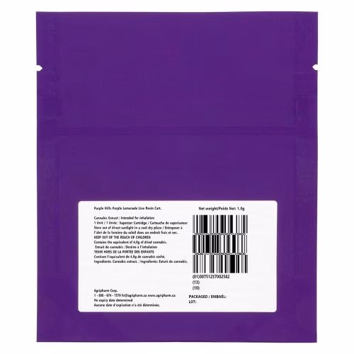 Purple Hills - Purple Lemonade Live Resin 510 Thread Cartridge