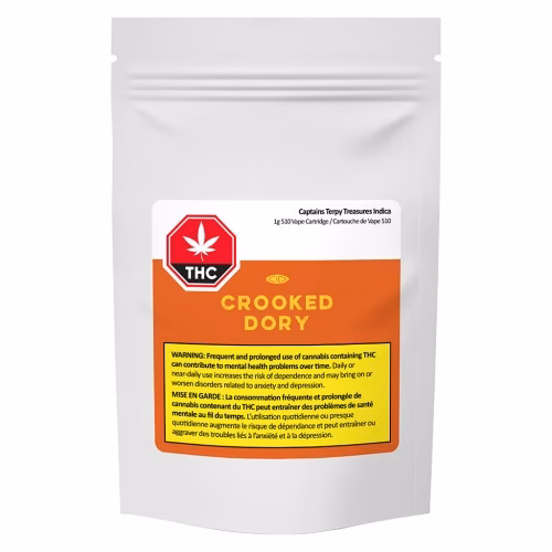 Crooked Dory - Captain's Terpy Treasures Indica 510 Thread Cartridge