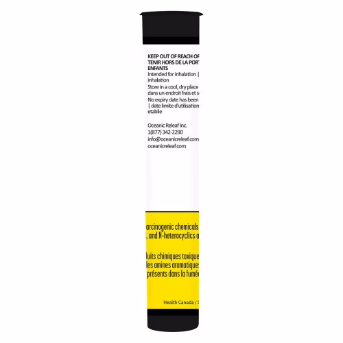 Oceanic Releaf Inc. - Premium Craft - Sativa Pre-Roll - Lemon Diesel