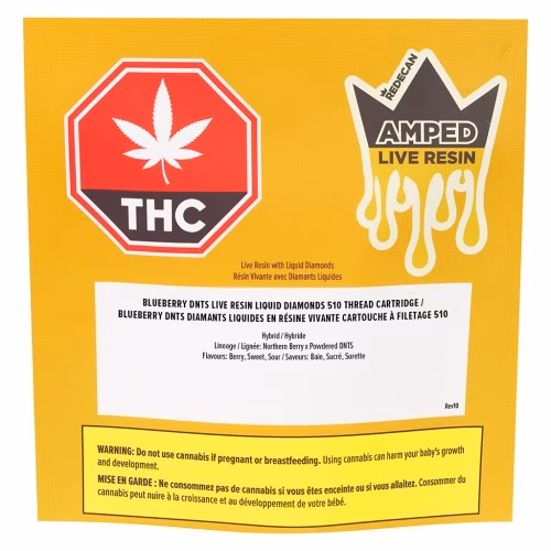 Redecan - Amped Live Resin Blueberry DNTS 510 Thread Cartridge