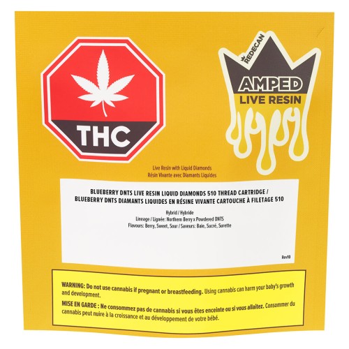 Redecan - Amped Live Resin Blueberry DNTS 510 Thread Cartridge