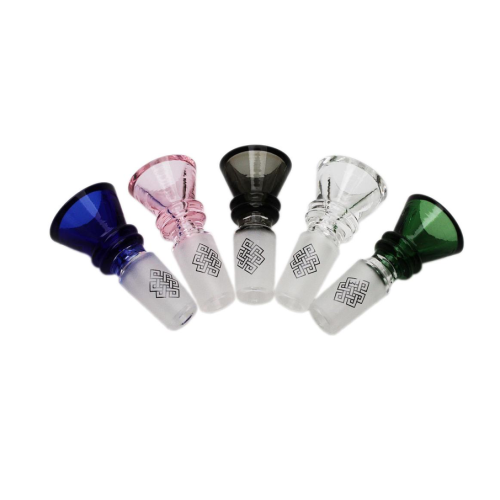GLASS BOWL KARMA 14MM RIBBED CONE PINK