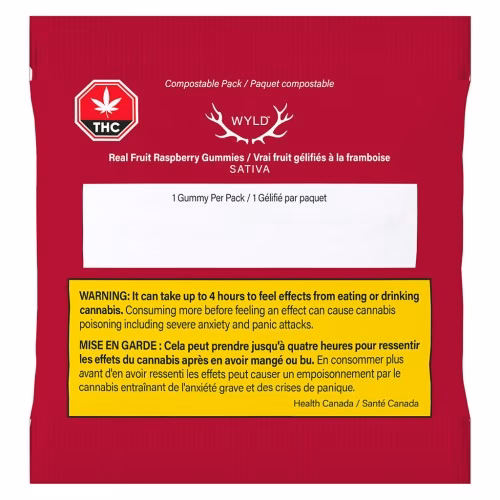 Wyld - Real Fruit Raspberry SATIVA Gummies (Multi-pack of 10)