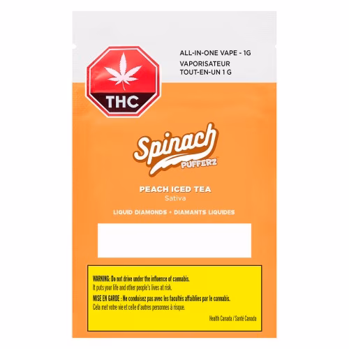Spinach - Pufferz Peach Iced Tea All-in-One Liquid Diamonds Vape