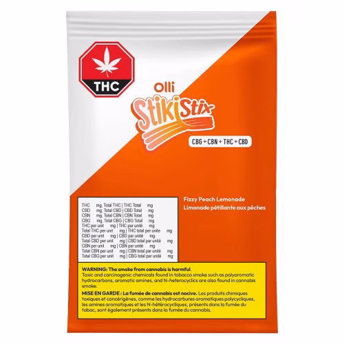 Stikistix - 1:1:1:1 Sour Fizzy Peach Lemonade CBG/CBN/THC/CBD