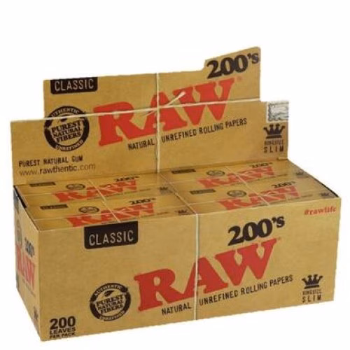 RAW Natural King Size Slim 200s Rolling Papers