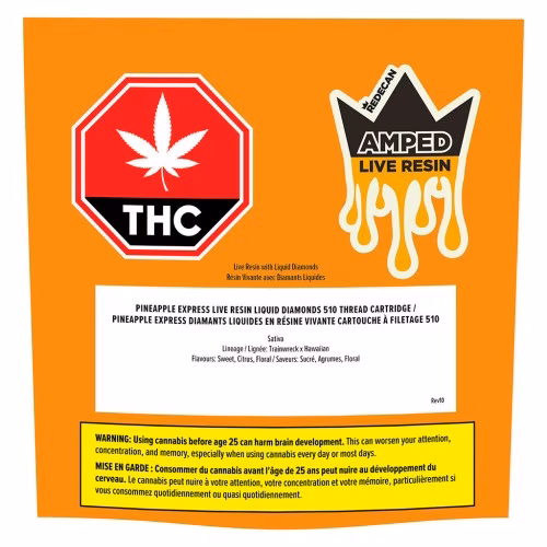 Redecan - Amped Live Resin Pineapple Express 510 Thread Cartridge