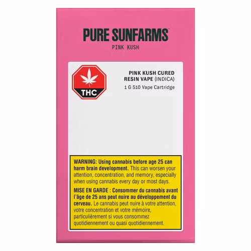Pure Sunfarms - Pink Kush Cured Resin Vape 510 Thread Cartridge