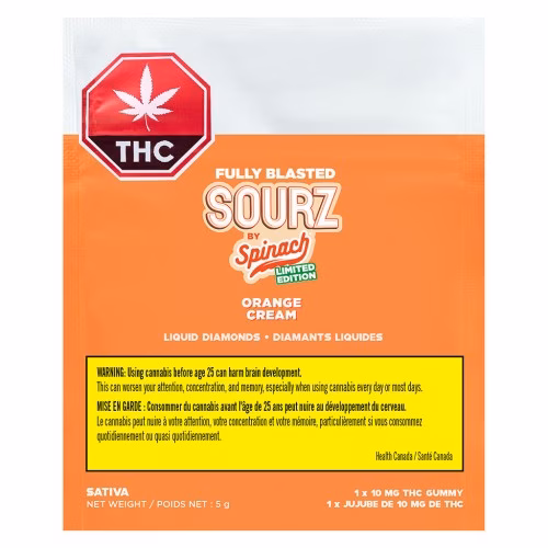 SOURZ by Spinach - Fully Blasted Orange Cream Gummies Limited Edition (Multi-pack of 10)